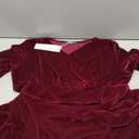 Urban CoCo Women Long Sleeve V-Neck Velvet Stretchy Long Dress, Size M, Burgundy