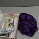 Dark Purple Wig Middle Part,Short Wavy Purple Wigs for Women