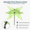 10FT Patio Umbrella 3 Tiers Outdoor Market Umbrella w/Push Button Tilt, Crank, UV and Waterproof Table Umbrella for Garden, Pool, Backyard, Deck, Lawn, Apple Green, Standard