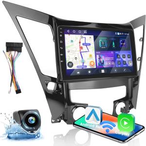 Hikity 8 Core 4+64G for Hyundai Sonata 2010-2015 Car Stereo with 9 Inch Touch Screen, Carplay Android Auto Radio GPS Navigation/Mirror Link/Hi-Fi/Bluetooth+AHD Backup Camera