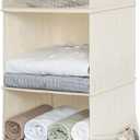 StorageWorks 3-Shelf Hanging Closet Organizer, Adjustable Hanging Closet Organizers and Storage, 12 W x 12 D x 32H, White & Ivory
