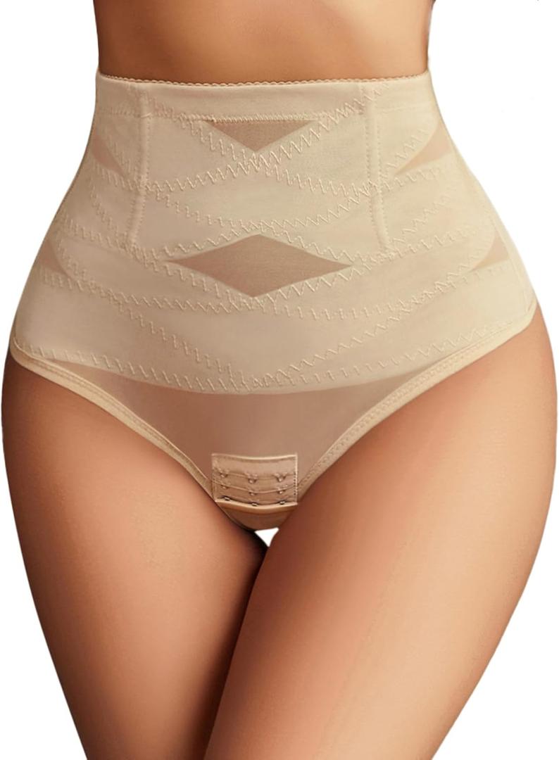 Avidlove Tummy Control Thong Women Shapewear Underwear Body Shaper Shaping Thong Panties Gridle (Beige)