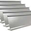 2" x 10" Aluminum Name Plate Desk Holder, Office Business Desk Sign Holder Desktop-5 Pack (Silver)