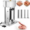 VEVOR Electric Sausage Stuffer, 22 LBS / 10 L Vertical Meat Stuffer, Stepless Speed Control and Foot Pedal, Stainless Steel Heavy Duty Sausage Filler with 4 Stuffing Tubes, for Commercial & Home Use