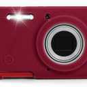 Soft Silicone Camera Case Compatible with Kodak PIXPRO FZ55 Digital Camera, Top Grain Leathr Silicone Cover (Carmine Red)