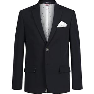 Tommy Hilfiger Boys' Bi-Stretch Alexander Blazer Suit Jacket, 2-Button Single Breasted Closure, Solid Color, Buttoned Cuffs & Front Flap Pockets (18)