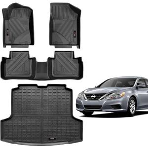2013-2018 Nissan Altima Floor Mats & Trunk Cargo Liner Set All Weather TPE Rubber Mat Black (for 2013-2018 Nissan Altima)