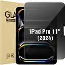 ProCase 1 Pack Privacy Screen Protector for iPad Pro 11 Inch M4 2024, Anti-Spy Tempered Glass Film for iPad Pro 11" 5th Generation A2836 A2837 A3006 (1 Privacy Screen)