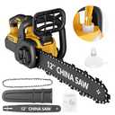 Cordless Chainsaw for DeWalt 20v Battery,12" Chain Saw Oil Lubrication System with Security Lock, Handheld Electric Chainsaw for Wood Cutting,Tree Trimming Branches(Battery Not Included)