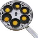 6 Cups Egg Poacher Pan - Stainless Steel Poached Egg Cooker Induction Cooktop Egg Poachers Cookware Set with 4 Nonstick Large PFOA FREE Egg Poacher Cups and Silicone Spatula