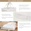 DOKEHOM 90L X-Large Laundry Basket with Removable Wash Bag on Wheels, Collapsible Rolling Laundry Hamper, Foldable Clothes Organizer, Folding Washing Bin (Beige)