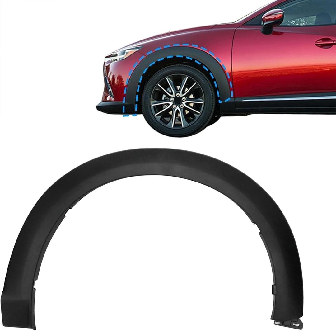 Mazda CX-3 2016-2022 2.0L l4 Front Left Fender Trim Arch Molding Trim, Black Plastic, MA1290104 D10E51W30C