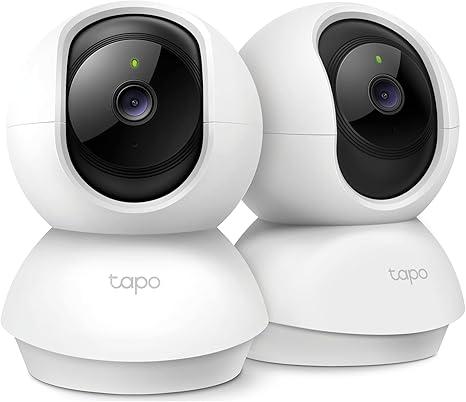 Tapo 2K Pan/Tilt Security Camera for Baby Monitor, Dog Camera w/Motion Detection, 2Way Audio Siren, Night Vision, Cloud&SD Card Storage, Works w/Alexa & Google Assistant, 2Pack (Tapo C210P2)