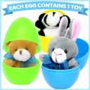 CH HAICHENG 12PCS Filled Easter Eggs with Plush Animal Toys Inside, Prefilled Easter Eggs for Easter Eggs Hunt, Easter Basket Stuffers Fillers, Easter Classroom Prize Supplies