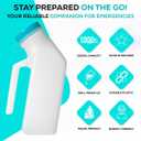 MedVance- Urinals for Men 1000ml with Glow in The Dark Spill Proof Pop Cap Lid, Plastic Pee Bottles for Men, Male Urinals, Pee Container Men, Portable Urinal for Car, Elderly & Incontinence (3 Pack)