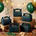 Gueevin 24 Pcs Green Blue Tartan Plaid Gift Boxes 6x3.5x3.5 Inch Vintage Green Plaid Boxes Classic Tartan Babyshower Decor for Birthday Baby Shower Party Decorations Supplies