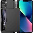 Nvollnoe for iPhone 13 Mini Case with Card Holder Heavy Duty Protective Dual Layer Shockproof Hidden Card Slot Slim Wallet Case for iPhone 13 Mini for Men&Women