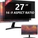[2 Pack] 27 Inch Computer Monitor Privacy Screen for 16:9 Aspect Ratio - Privacy Shield and Anti-Glare Blue Light Protector Removable Eye Protection, Anti Spy Screen Protector Film