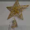 Toyvian Christmas Tree Topper Star- Star Tree Topper Lighted with LED Wire Christmas Tree Decorations Christmas Tree Ornament Xmas Party Decoration (12 Inch,Golden)