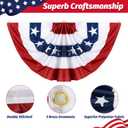 3x6Ft American Patriotic Bunting Flags Outdoor, Patriotic 4th of July Decor, USA Pleated Fan Flags, Red White and Blue Memorial Day Decorations for Outside (3PCS)