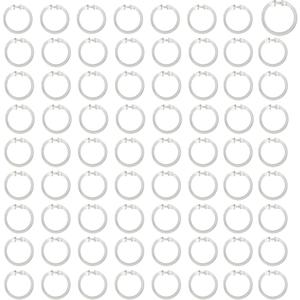 72PCS Clear Plastic O-Ring Shower Curtain Hooks - Modern Bathroom Rings for Smooth Gliding, Heavy Duty Hanging Loops, Easy Install Decor