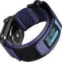 Nereides Compatible with Apple Watch Series 11 Band Series 10/9/8/7/6/5/4/SE/SE2/SE3/Ultra 3/2/1, Nylon Sports Strap with Woven Design for 49mm/46mm/45mm/44mm(L, Blue)
