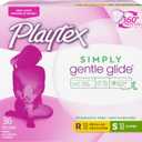 Playtex Simply Gentle Glide Tampons, Multipack (36ct Regular/36ct Super Absorbency), Fragrance-Free - 72ct (2 Packs of 36ct)