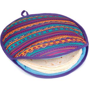 PixiPy Tortilla Warmer Pouch (Multicolor, 12 Inch), Microwavable Fabric Tortilla Heater Pouch to Keep Tortillas Soft & Warm, Insulated Heat Keeper for Flour & Corn Shells, Ideal for Tacos & More