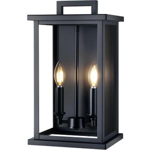 Large Outdoor Sconce Garage Lights Modern Outdoor Wall Light Exterior Wall Lantern Lights for House,Front Porch,2-Light Patio Wall Light Fixture with Thick Glass Shades E12 Waterproof, Pack of 1