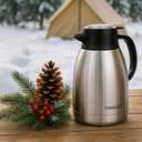 Thermal Coffee Carafe, 2L/68 Oz Stainless Steel Vacuum Insulated Thermoses, Double-Wall Design, 24-Hour Hot & Cold, Leak-Proof, Portable for Travel,Camping,Office