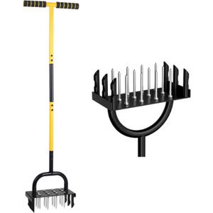 Lawn Aerator Spike, 2-in-1 Lawn Core Aerator Lawn Tool, 43 Inch Manual Soil Aerator Grass Aerating Tool Aeration for Yard