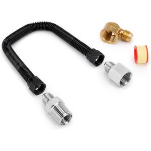 Stanbroil 3/8" X 12" Non-Whistle Flexible Flex Gas Line Connector Kit for NG or LP Fire Pit and Fireplace