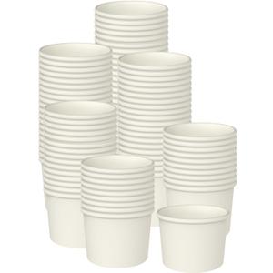 Axe Sickle 200 Pcs 4 Ounce Paper Ice Cream Cups Disposable Dessert Bowls for Hot or Cold Food, Sundae, Frozen Yogurt, Soup, White