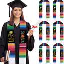Giegxin 6 Pcs Mexican Graduation Stole Sash 70" Class of 2026 Embroidered Mexican Graduation Stole Vibrant Print Flag Stoles for Grads Traditional Spanish Sarape Style Graduate Ceremony Party Souvenir