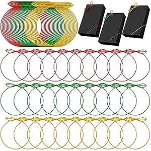 Berlune 120 Pcs Elastic Bows for Gifts Boxes Stretch Loops with Pre Tied Bows 20 Inches from Elastic Ribbon Cord Ribbon Gift Ribbon String Craft Bags(Black)