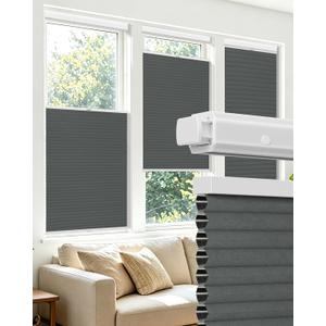 Allesin zen No Drill Top Down Bottom Up Cellular Shades,Grey,23" Wx64 H | TDBU Blackout Blinds for Indoor Windows,Cordless Honeycomb Shades for Home,Easy to Install Thermal Insulated