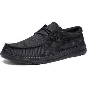 Bruno Marc Men's Breeze Slip-on Stretch Loafers Casual Shoes Lightweight Comfortable Boat Shoe 1.0,Black,Size 12 US