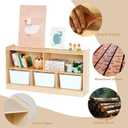 Leeshyah Wooden Toy Shelf for Kids, Montessori Book & Toy Organizer with Open Shelving, 5-Section Customizable Layout for Kids Room, Playroom & Classroom