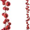 RAZ Imports - 4' Red Plastic Christmas Ball Garland