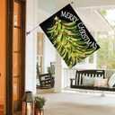 AVOIN colorlife Black Merry Christmas House Flag 28x40 Inch Double Sided, Christmas Tree Xmas Winter Holiday Yard Outdoor Decorative Flag