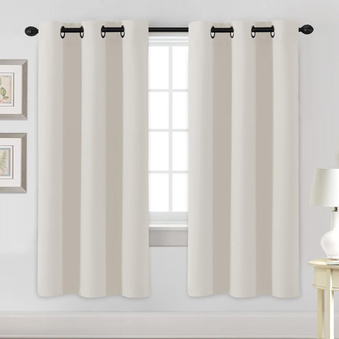 H.VERSAILTEX Room Darkening Curtains for Living Room Light Reducing Thermal Insulated Window Treatment Panels/Drapes Grommet Top 2 Panels (Ivory - 42 x 72 Inches)