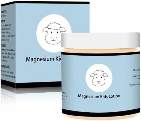 Magnesium Lotion for Kids,Magnesium Lotion for Sleep Kids,Topical Magnesium Cream to Help Calm Before Bed and During the Night,Magnesium Cream - Kid Safe, 4 oz