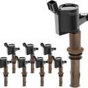 YHTAUTO Set of 8 Ignition Coil Packs Replacement for Ford F-150 F-250 Super Duty, F-650 F-750 Mustang Explorer Sport Trac Expedition, Lincoln Navigator Mercury Mountaineer, Replace 522071
