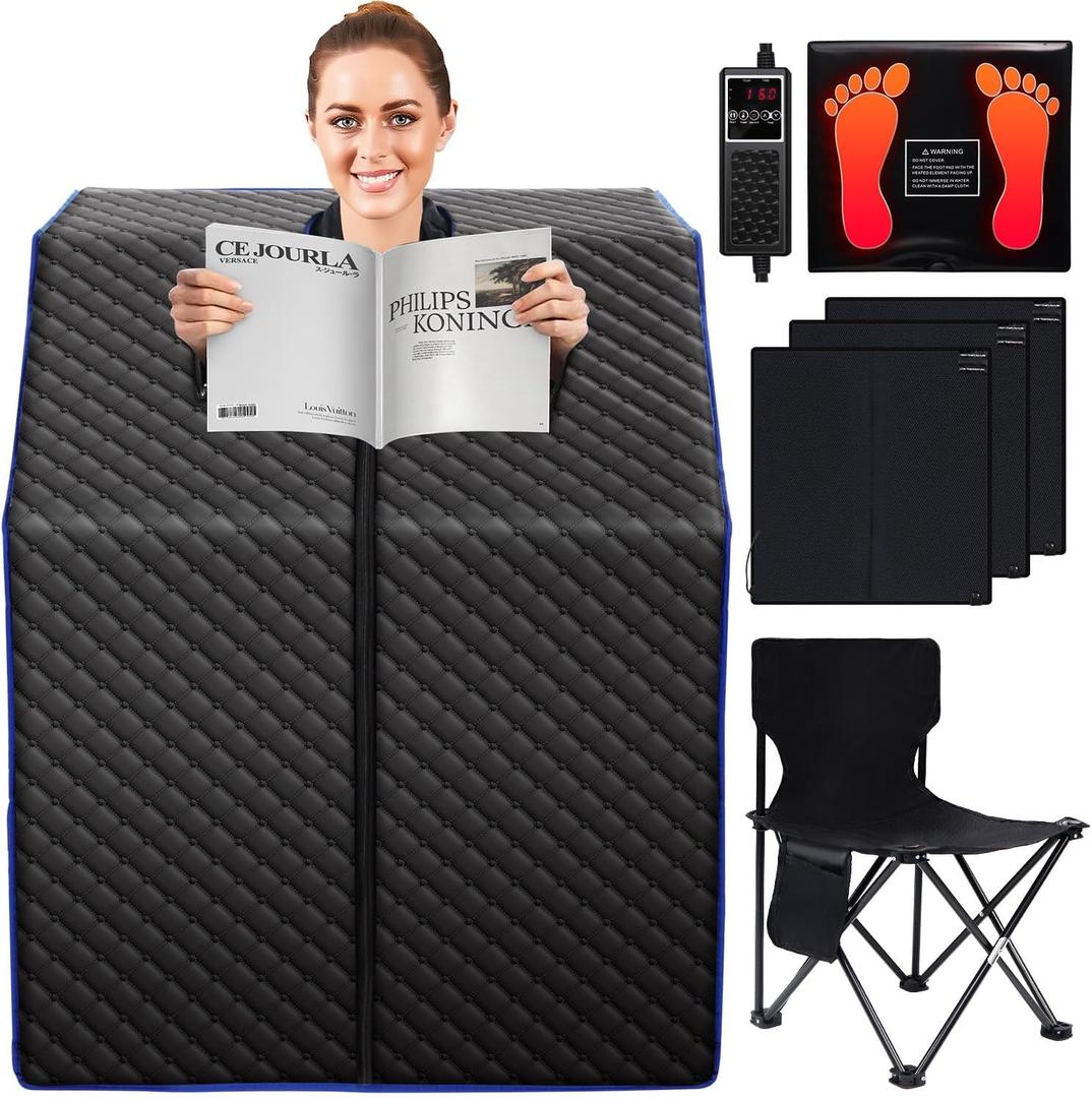 Infrared Sauna Box for Home, Portable Personal Dry Sauna for Relaxation, Detoxification, Carbon Crystal Heating, 9 Levels, 3.3'x2.9'x2.6'