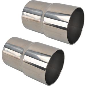 SSN Exhaust Pipe Reducer Component Adapter 2 Inch ID to 2.5 Inch ID Polished 304 Stainless Steel Universal ID 2" to ID 2.5" Exhaust Pipe Reducer Adapter 4 Inch Length-Pair 2 Pcs