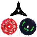 Brush Cutter Blade Set with Adapter Kit, 9" Chainsaw Tooth Cutter 20T, 9" Carbide Tipped 36 Teeth, 10" Carbon Steel 3 Teeth Blades with Files for Trimmer and Weed Eater