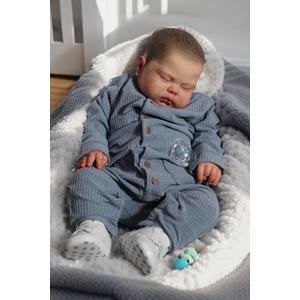 KAWAYII 24 Inch Pickle Newborn Vinyl Baby Sleeping Doll Realistic Lifelike Reborn Dolls Soft Cloth Body Toddler Doll Toy Accessories for Kids & Collection
