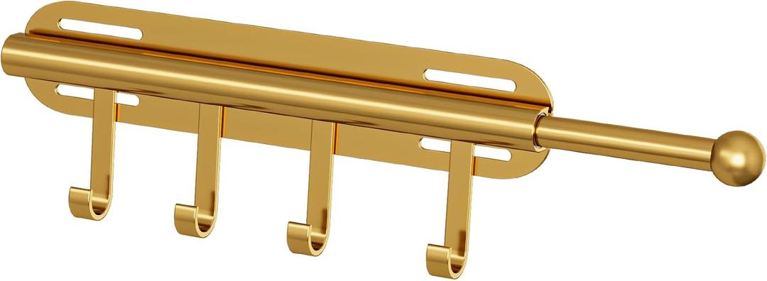 12" Valet Rod for Closet Pull Out (1 Pack, Gold)