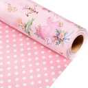 2 x Merture Pink Happy Anniversary Reversible Wrapping Paper - 17 In X 33 Ft, 17in x 32.8ft