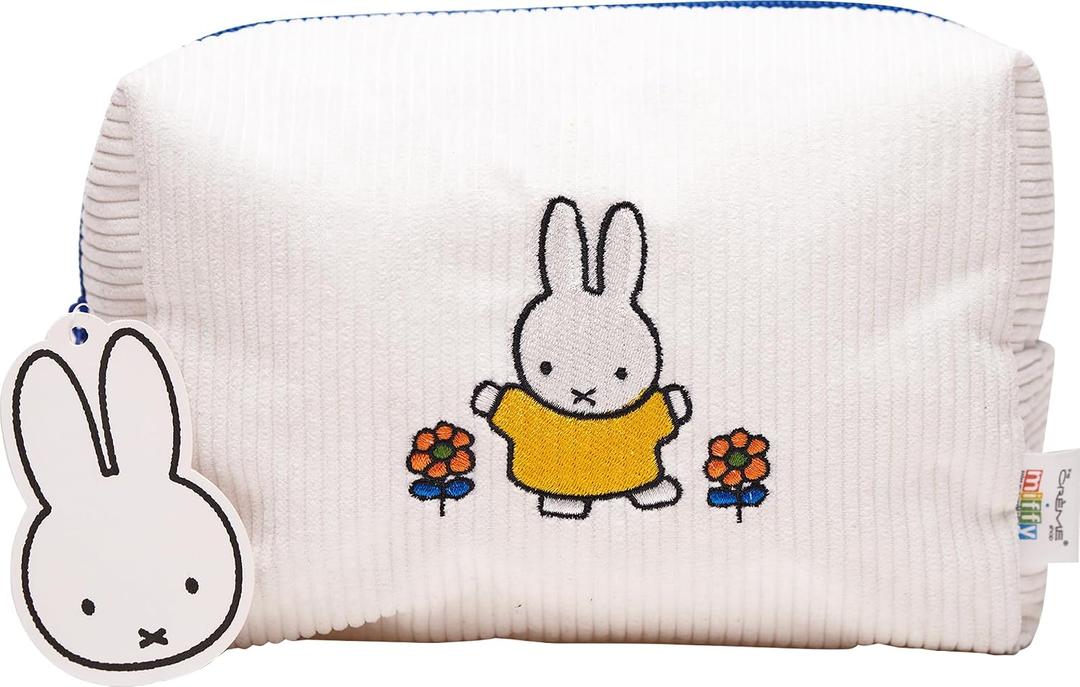 The Crme Shop Miffy Perfect Travel Makeup Bag, Cute Zipper Pouch, Spacious, Durable, Lightweight Cosmetic Organizer, Official Miffy Design, With Hang Tag & Printed Label 
